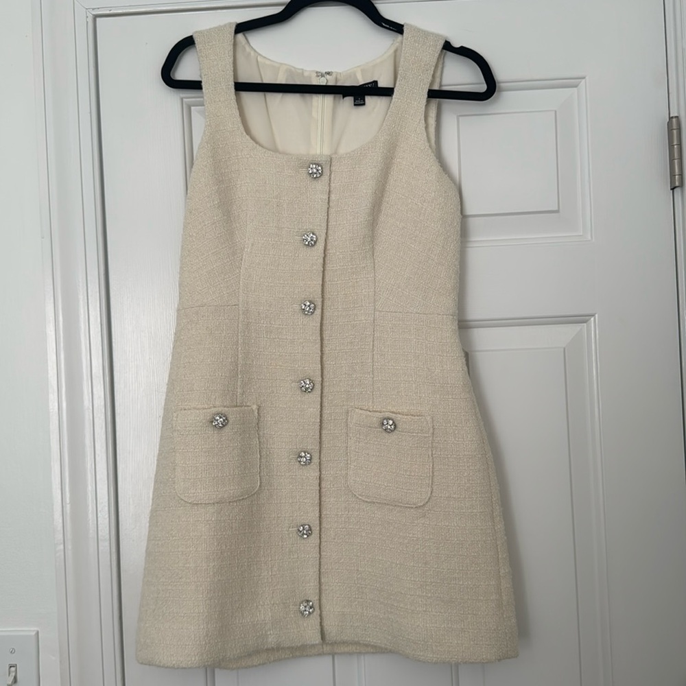 Sophia sleeveless dress with jewel buttons